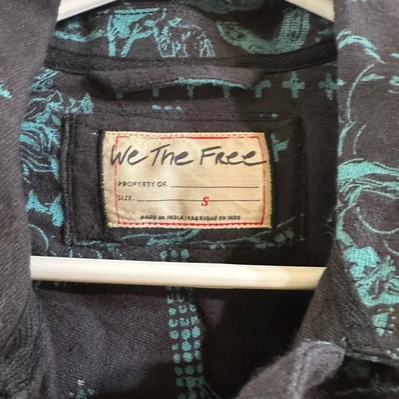 Free People We the Free Calico Flannel Oversized Small NWT - Picture 5 of 6